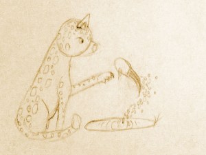 Leopardstar of RiverClan catching a fish.